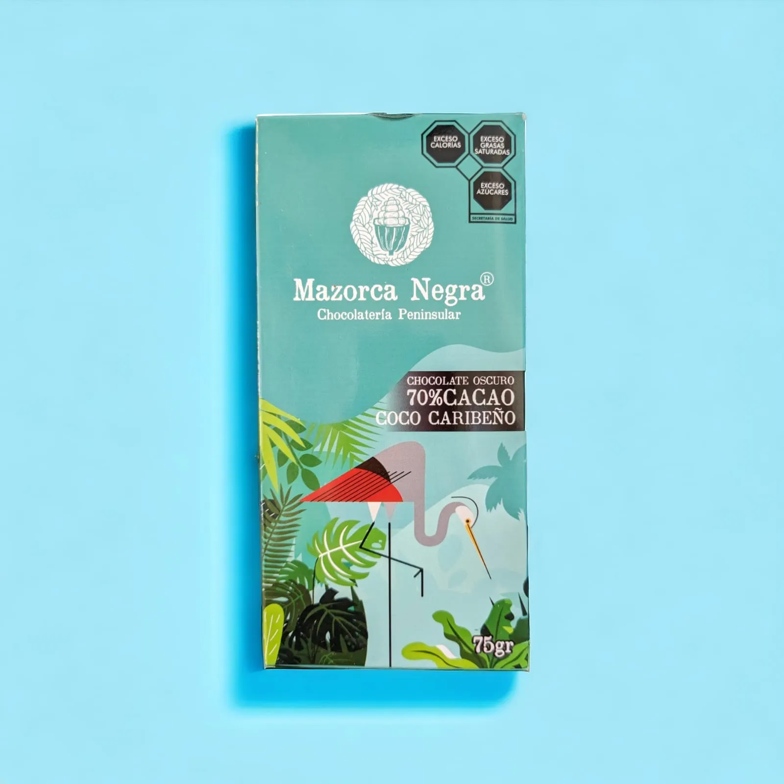 Barra chocolate 70% Cacao Coco Caribeño (75 g)