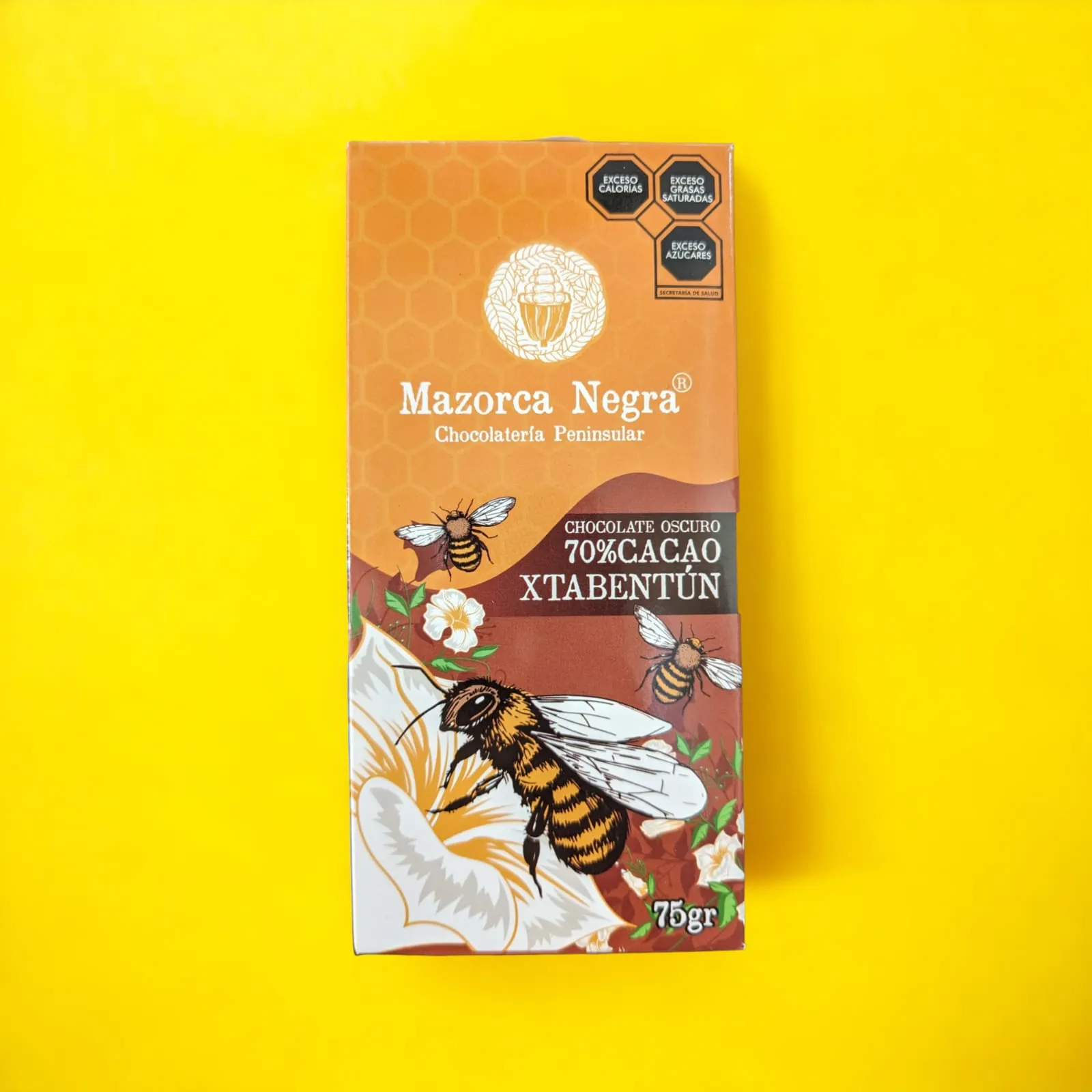 Barra chocolate 70% Cacao Xtabentún (75 g)